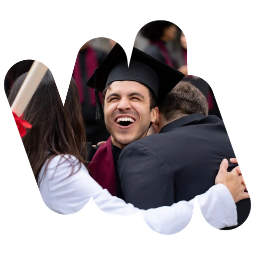 Family celebrating graduation